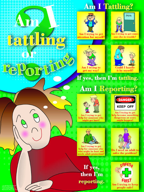 Tattling vs. Reporting Poster with Lesson Plan